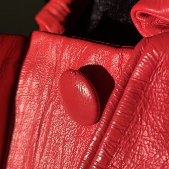 RED LEATHER JACKET - Picture 5 of 8